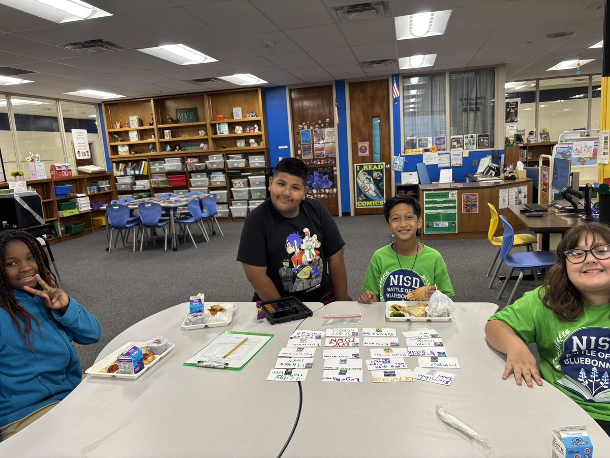 LibraryMve's tweet photo. Campus Battle of the Bluebonnets took place on Friday @LibraryMve the kids had a great time.  Now setting our sights on the district battle on April 10th😀@NISDLib @NISDMeadowVill. https://t.co/bxPt29Zskm