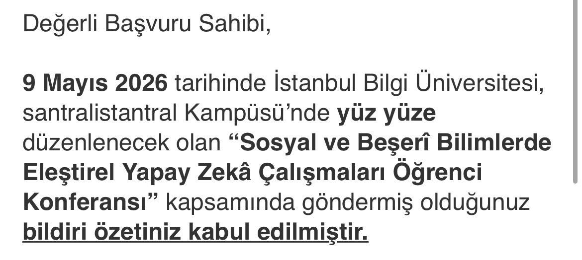 2026’nın ikinci kabulü Bilgi’den geldi. Mayıs’ta İstanbul’da görüşmek üzere!