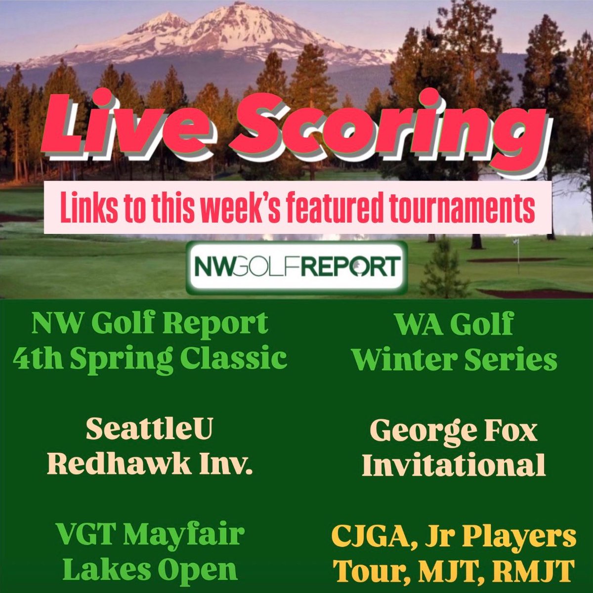 ⛳️🚨 PNW Live Scoring: A new week of live scoring at NW Golf Report. BC, Idaho, Oregon &amp; Washington all featured and that’s just on Monday.

💻Track the Scores: nwgolfreport.com/2026/03/livesc…