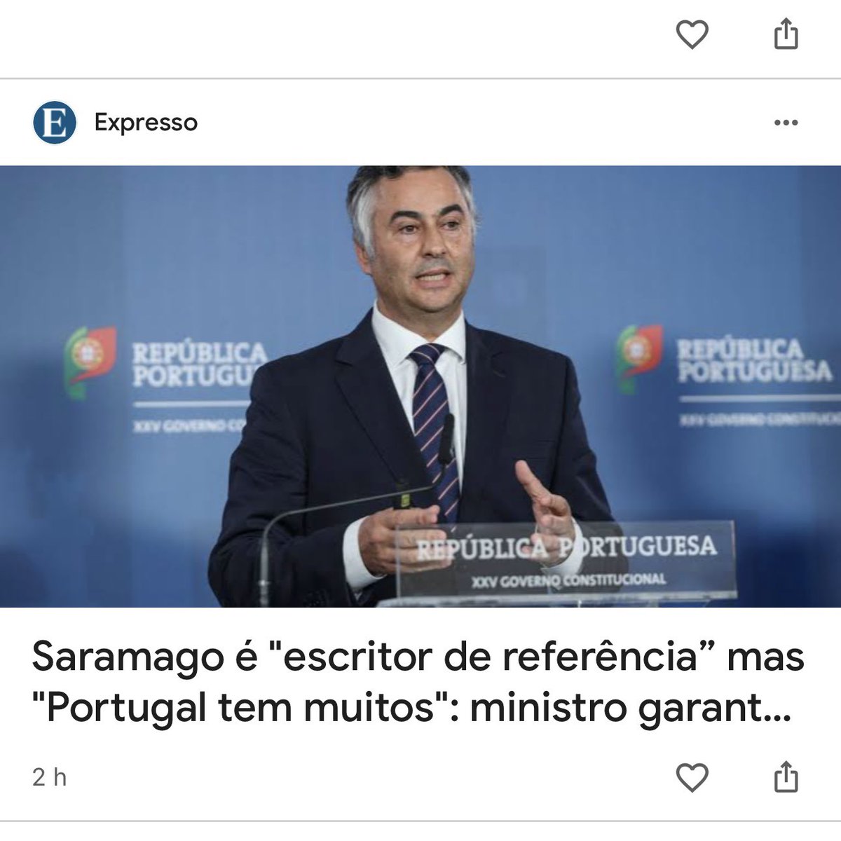 “Portugal tem muitos…”  muitos escritores, se calhar, demais para actuais governantes. Ou talvez seja “muitos Nobeis da Literatura “. É tudo de uma baixeza ética, até porem dois escritores do Partido Comunista em disputa no programa. Este governo a fazer ‘alt right’ mesquinha.