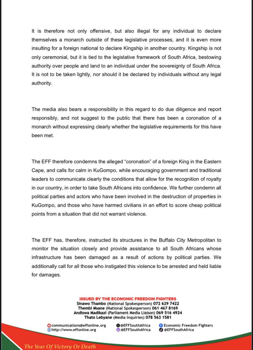 Economic Freedom Fighters tweet media