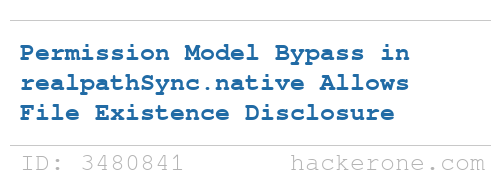 disclosedh1's tweet photo. Node.js disclosed a bug submitted by @1337stif: https://t.co/h1uZ6Vv0WJ #hackerone #bugbounty https://t.co/F8IEYyjmst
