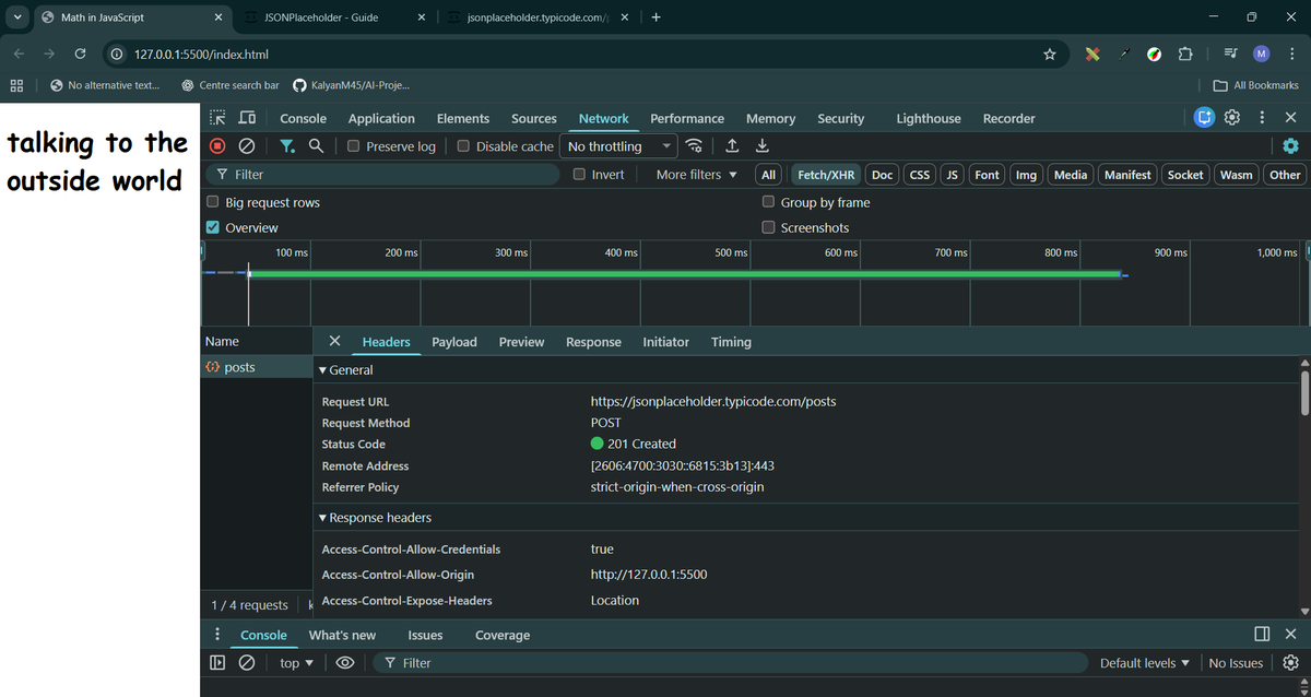 Ashab__683's tweet photo. 🚀 Learning how websites talk to the outside world!

Today I worked with APIs in JavaScript using fetch()
✔️ GET requests
✔️ POST requests (Postman)
✔️ Understanding responses like 201 Created
Feels great to see real data flow 🌐
#100DaysOfCode #WebDev #JavaScript #Day87 https://t.co/WD8ZFMqauv