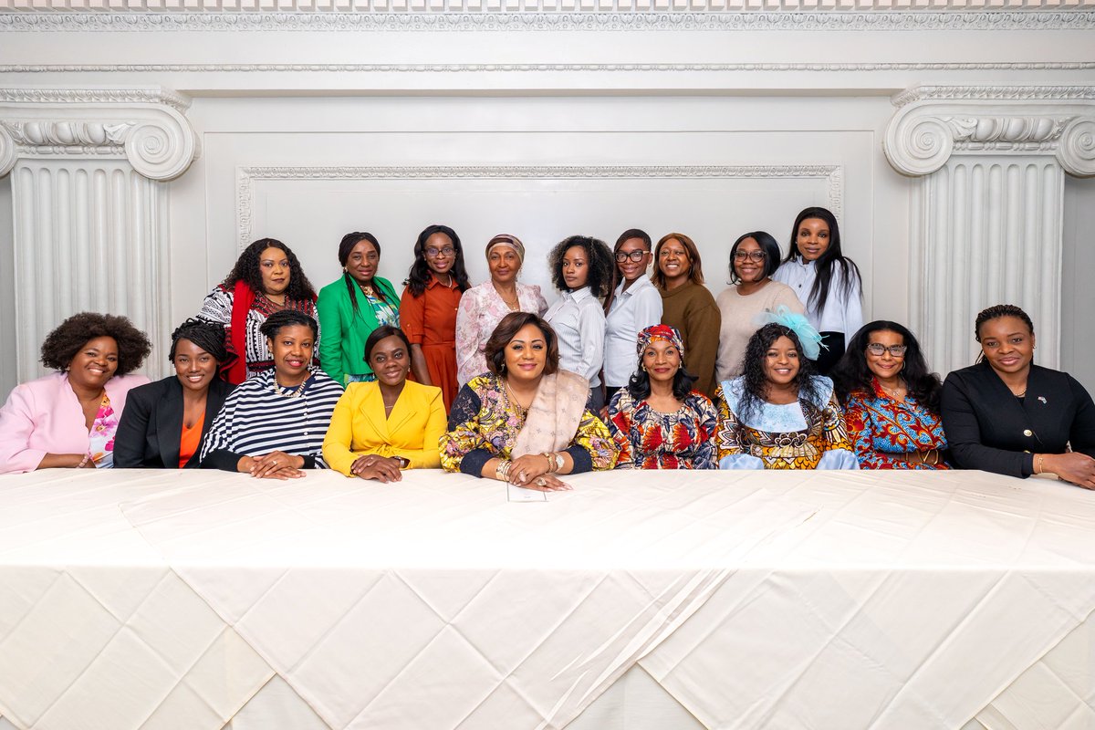 AmbaRdcongoUsa's tweet photo. To meaningfully conclude Women's Rights Month, H.E. Ambassador Kapinga Yvette Ngandu invited several professional women and students to an exchange luncheon yesterday, Sunday, March 29.

Gathered around the table were established Congolese professionals living in the USA for several years. From specialists in Artificial Intelligence and Human Resources to doctors, philanthropists, humanitarian workers, and many more, these women had the opportunity to discuss and share their unique experiences.

The group also included ambitious students who are curious and passionate about their home country, the Democratic Republic of Congo. 

This working lunch was the first in an upcoming series.