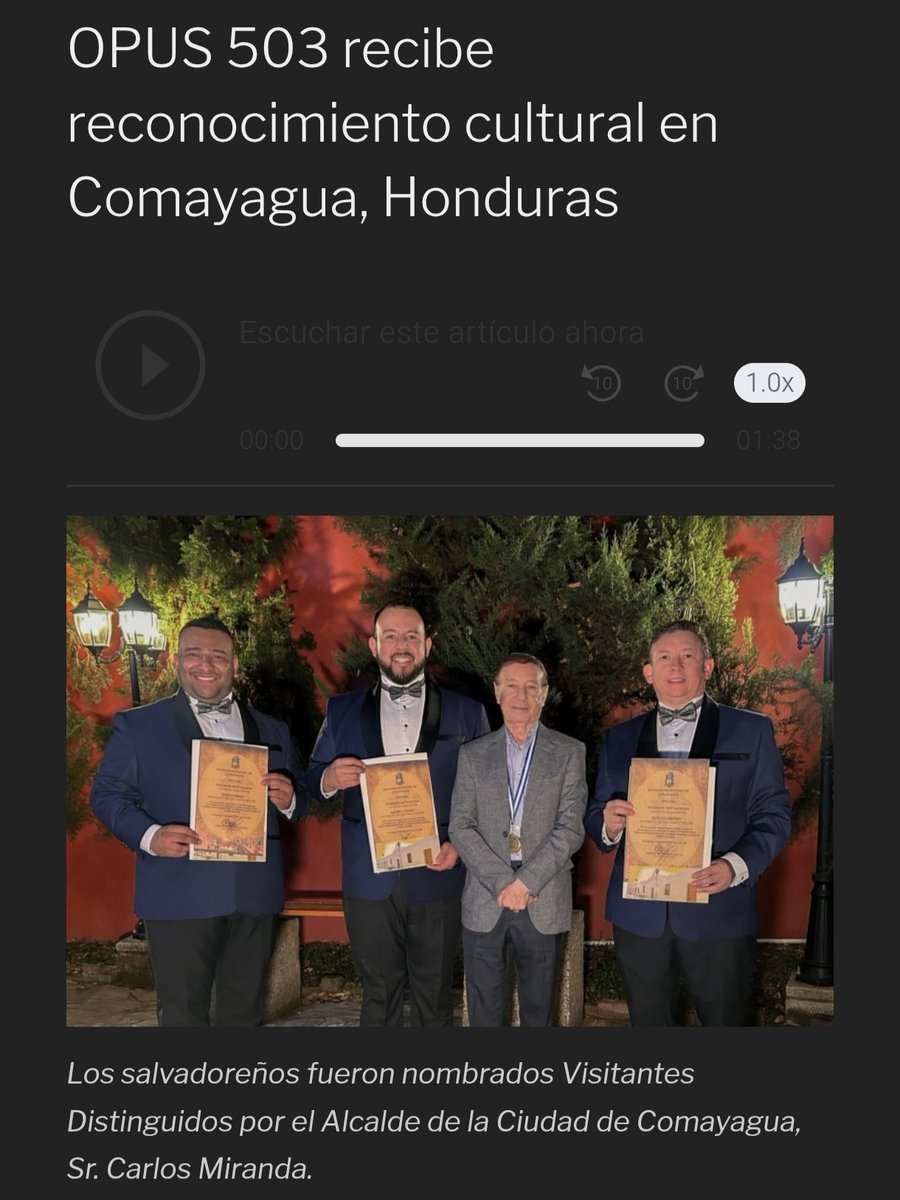 Los integrantes de OPUS 503 son declarados como visitantes distinguidos por el alcalde de la ciudad de Comayagua, Honduras. ✨🇭🇳

opus503.com/2026/03/25/com…