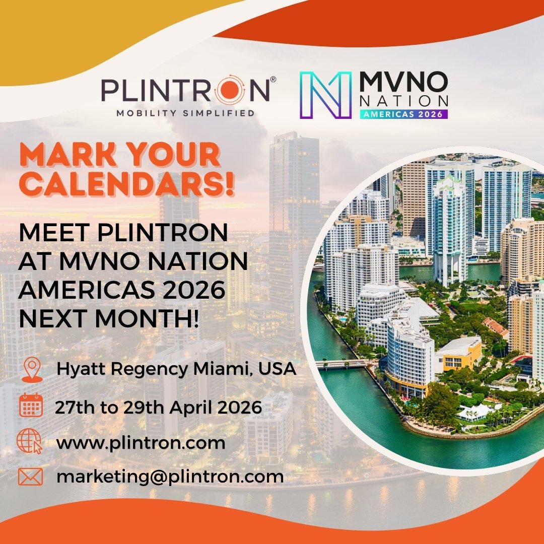 plintron's tweet photo. #Plintron is proud to be the Principal Sponsor at #MVNONation Americas, Miami, April 27–29 2026. 
Meet our USA team &amp; explore launching your own mobile service with our award-winning platform &amp; MVNx #Marketplace.

#mvnonation #mvno #MVNA #MVNE #gsm #telecom #5g #4g #mobile #saas https://t.co/SqyL6aA1vu
