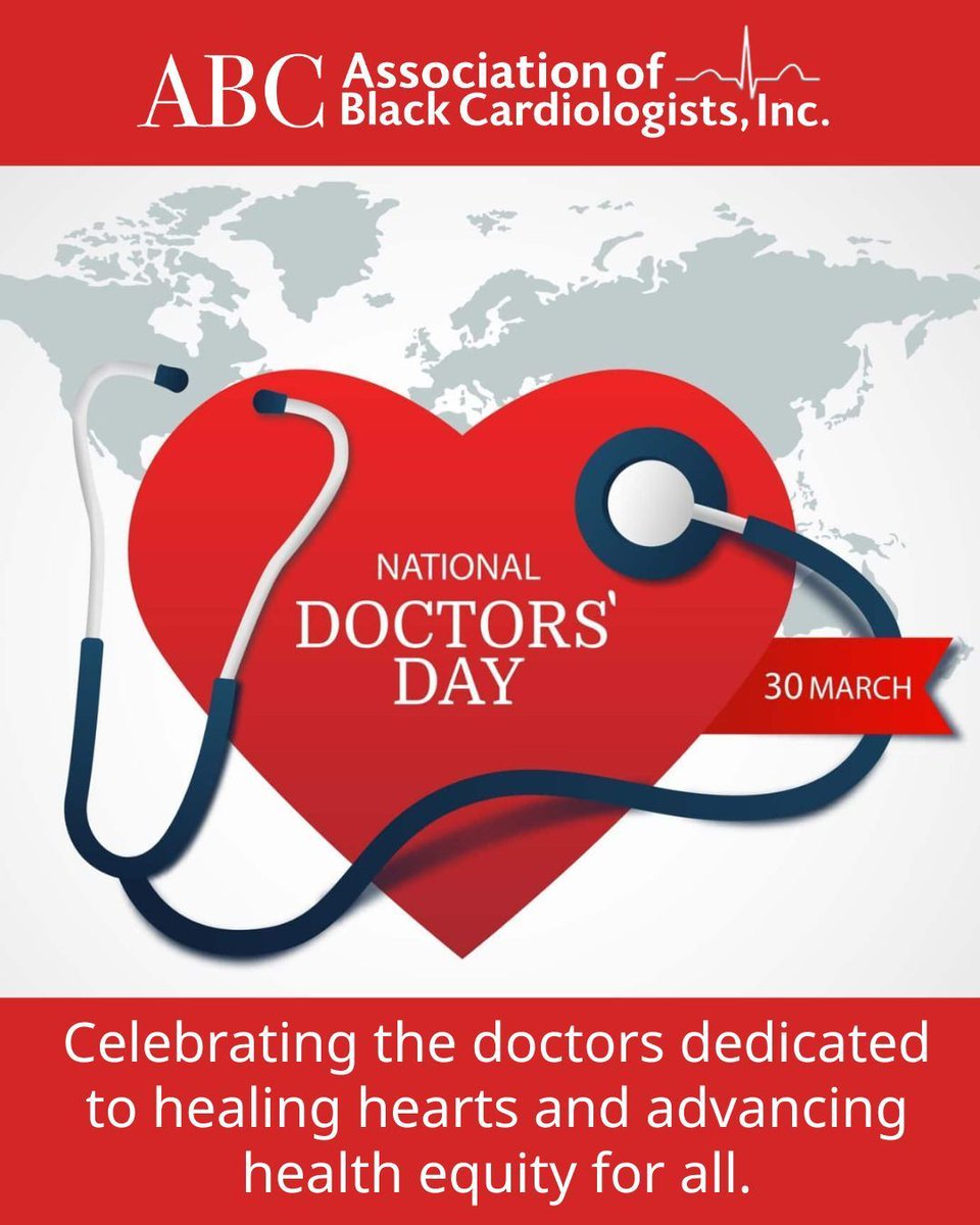 ABCardio1's tweet image. Happy National Doctors' Day! 🩺 To every doctor who gives their ❤️ to their patients — thank you. Today and every day. ABC is proud to celebrate the physicians dedicated to healing hearts and advancing health equity for all. #EveryHeartCounts #NationalDoctorsDay #HealthEquity