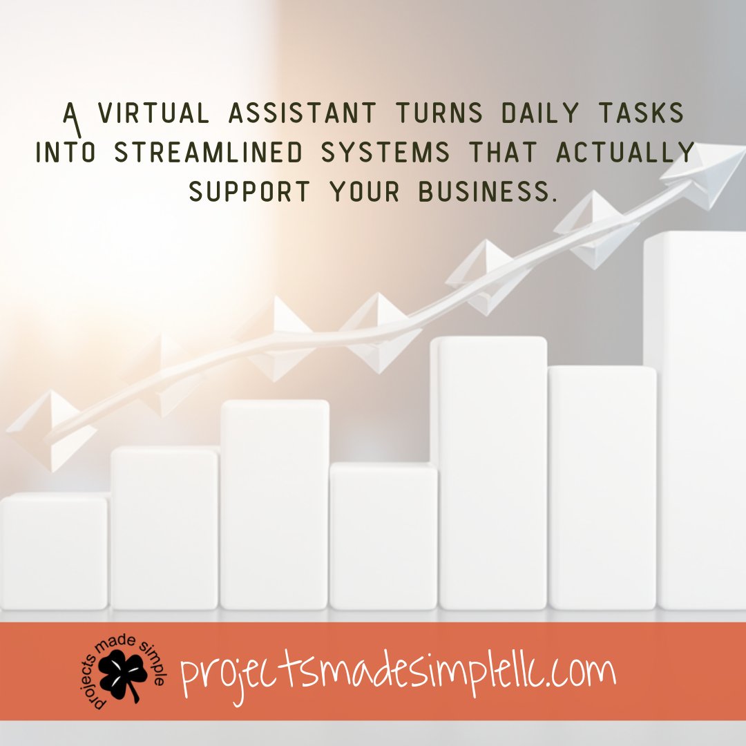 TaraProjects's tweet photo. A virtual assistant doesn’t just handle tasks — they create systems that keep your business running smoothly. ✨

Less chaos. More clarity. More time to focus on what truly matters.

#VirtualAssistant #helpwhenneeded #businessassistant #success #teamwork https://t.co/i5z7p2UCZF