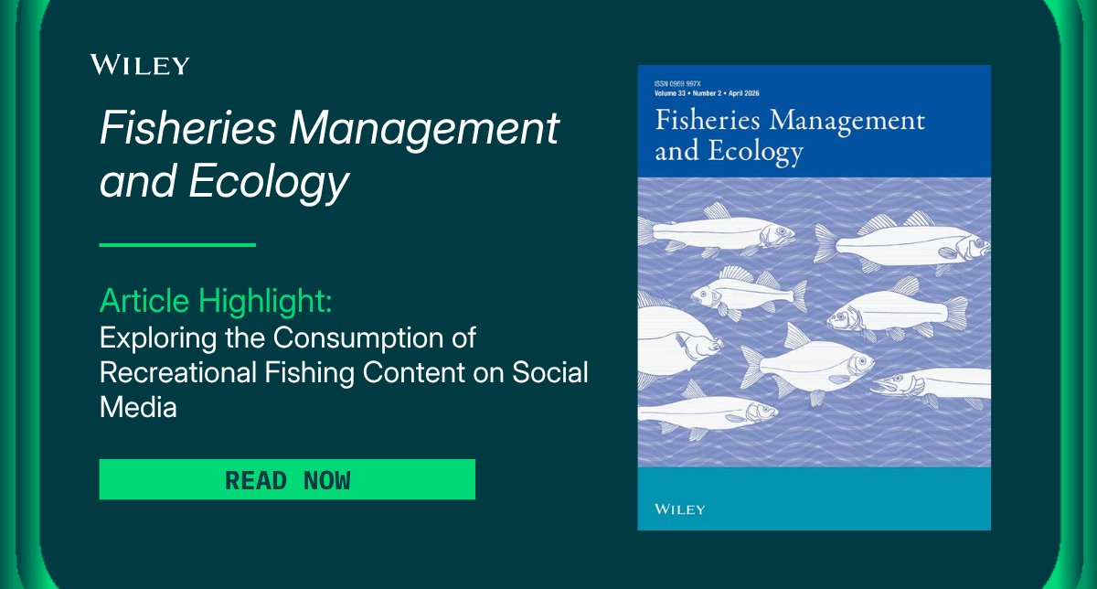 WileyEcology's tweet image. New Article Highlight! 🐟 

How do recreational fishers use social media? 

A recent study in Fisheries Management &amp;amp; Ecology reveals YouTube is the top catch, but age and avidity change the game.

Read the full study: ow.ly/RNBr50YALEL
#fish #fisheries #academia