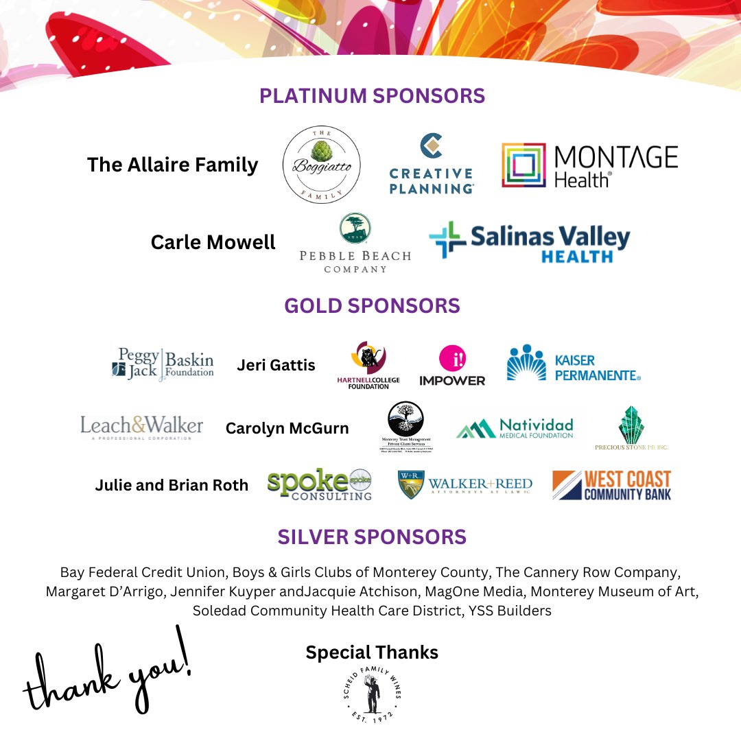 cfmco's tweet photo. 💐💐 A heartfelt thank you to our Diamond Sponsors for the @cfmco Women's Fund Luncheon 5/8: Tonya Antle/Carmel Woman's Club, Kevin Ann Cartwright, Leavy-Galvin-Knight Family Foundation, Taylor Farms and The Eden8 Foundation &amp; of our sponsors. Join us! https://t.co/wMu7sXvxwV https://t.co/1UNAdWrxJt
