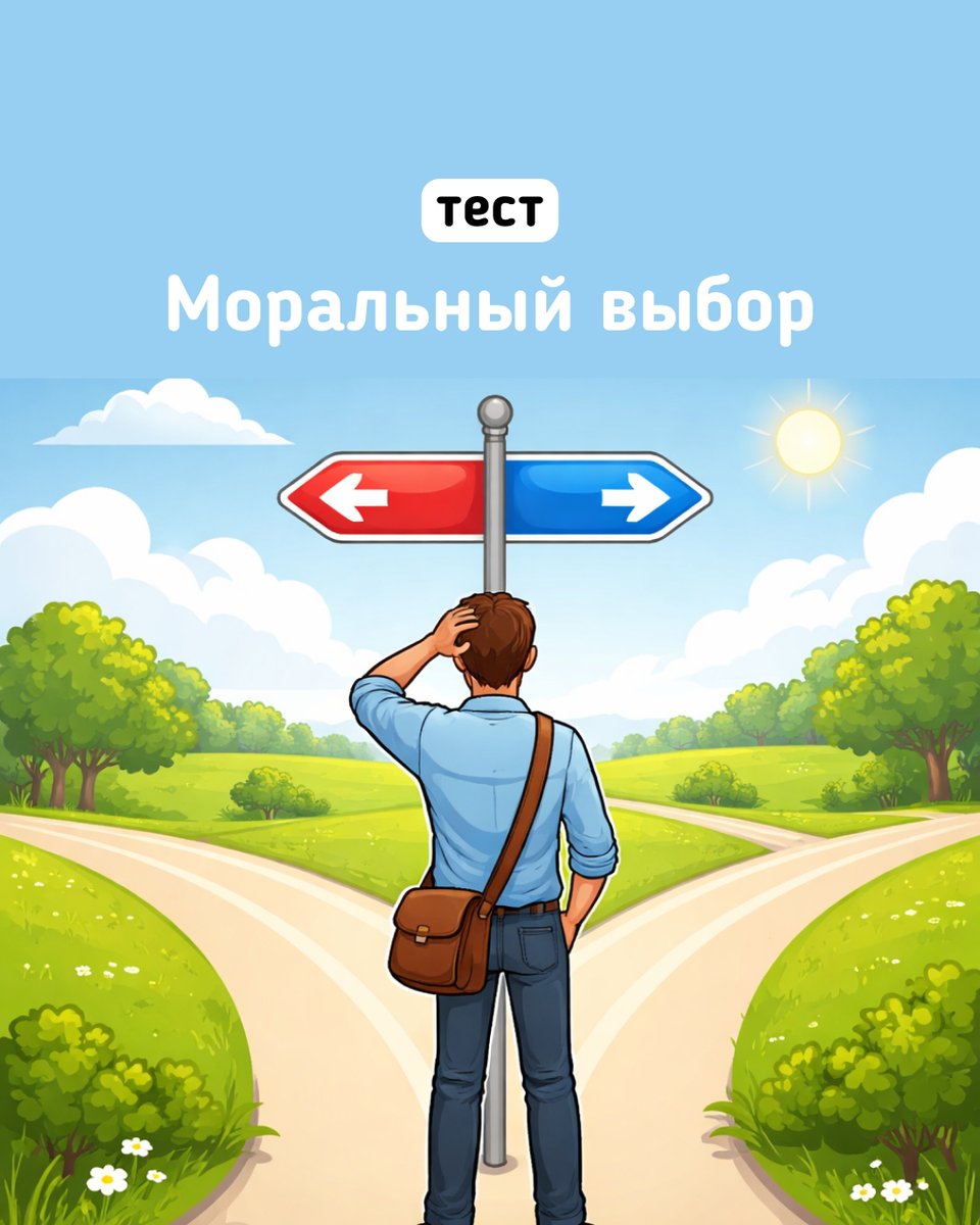 testometrika's tweet photo. Как вы поступаете в сложных ситуациях: по совести, по правилам или по обстоятельствам? 
Пройдите тест и узнайте, как вы делаете моральный выбор!
https://t.co/WijN9OdYT7
#моральныйвыбор #ценности #личностныйрост https://t.co/zSfMW868kO