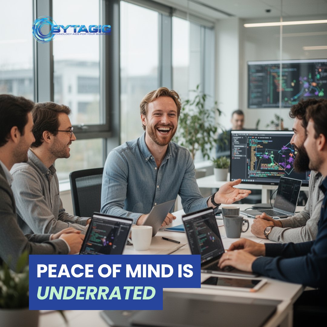 Peace of Mind Is Underrated.

When IT works properly:
👉 Your team stays productive
👉  Your customers trust you
👉  Leadership sleeps better

Bytagig isn’t just your IT vendor.
We’re your technology partner.
Preventing problems > fixing emergencies.

Ready for stress-free IT?