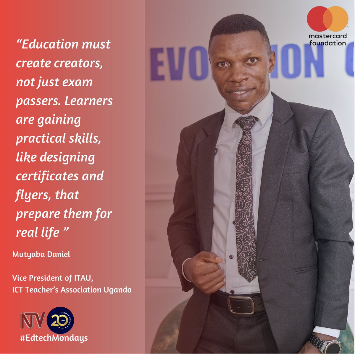 ntvuganda's tweet image. The competence-based curriculum is giving students practical skills that prepare them for real life and future opportunities. -Mutyaba Daniel, Vice President of ITAU - ICT Teachers’ Association Uganda 
#EdTechMondays

@MastercardFdn