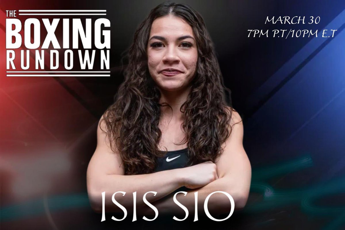 BoxingROKus's tweet image. Tonight on Another Episode of The Boxing Rundown Show we have a fighter who had a tough outing her last fight #IsisJudyannaSio will talk about her career plus more. Tune in at 7pm PST or 10pm EST on #TheBoxingRundown Facebook page.
@laizar27 @SulemUrbina @CJMK3000 @YDKSAB2025