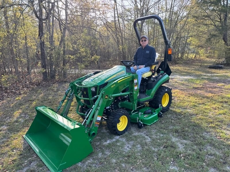 Congrats to Mr. Dukes on the purchase of his John Deere 1025R with a 120R loader and 54-inch drive-over Auto Connect mower deck! 👏