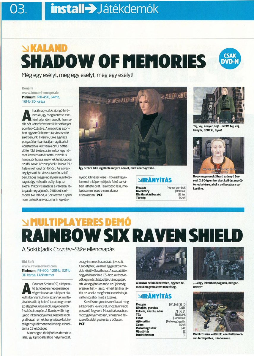 K_M_Sayuri's tweet photo. PC Format (Hungary) - Issue 37 March 2003

#shadowofdestiny #shadowofmemories https://t.co/qxCrjnMTHN