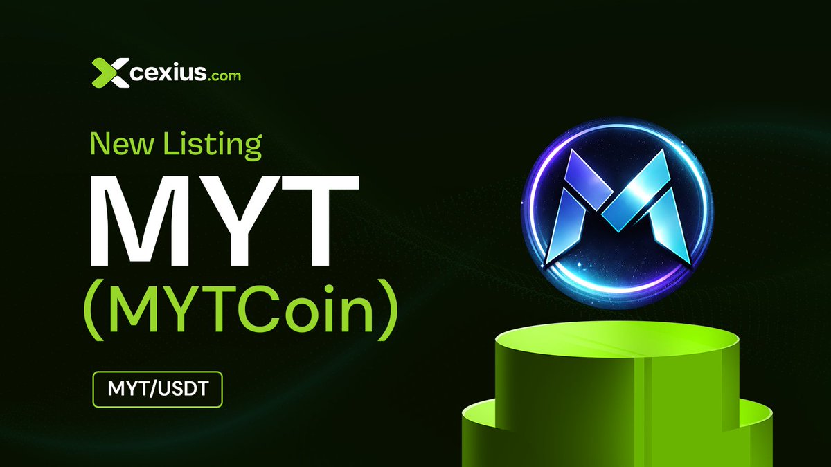 cexius_exchange's tweet photo. 🚀 MYTCoin (MYT) is now listed! @MYTCoin 

Trade MYT/USDT starting now 🔥
https://t.co/kKIdxcSybP

⚙️ PoW privacy infrastructure
🤖 Built for AI &amp; autonomous agents
🌐 Mainnet live &amp; open-source

#MYT #Crypto #Listing #AI #Web3 https://t.co/Sfs2nxoGzr
