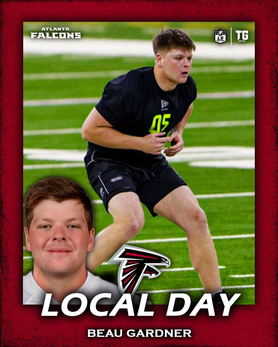 ProSnapTracker's tweet photo. LOCAL DAY:

The Falcons are hosting Beau Gardner (@beaugardner415) for their Local Day. Gardner will attend local day's with both the 49ers and the Falcons.

#Falcons #LocalDay #LongSnap #LongSnapper #LongSnapping #Football #Pro #NFL https://t.co/09cDtXaFxt