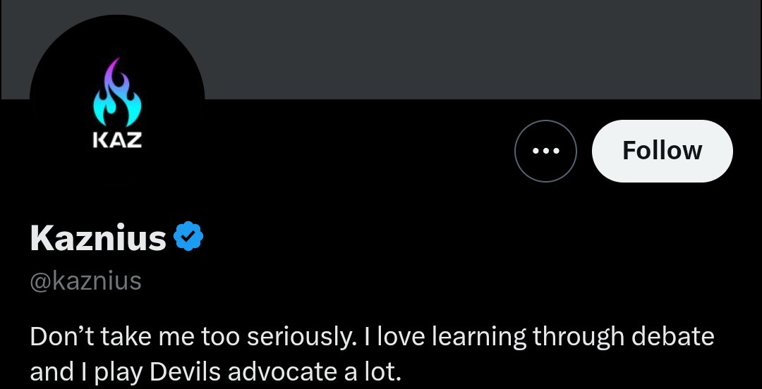 FreedmanLars's tweet photo. @kaznius @OnyaPhilip @TheCartelDel @maximilian_ Do you really believe this? Because your bio says you often don't actually believe in the arguments you're making. https://t.co/ZPmffMr4fA