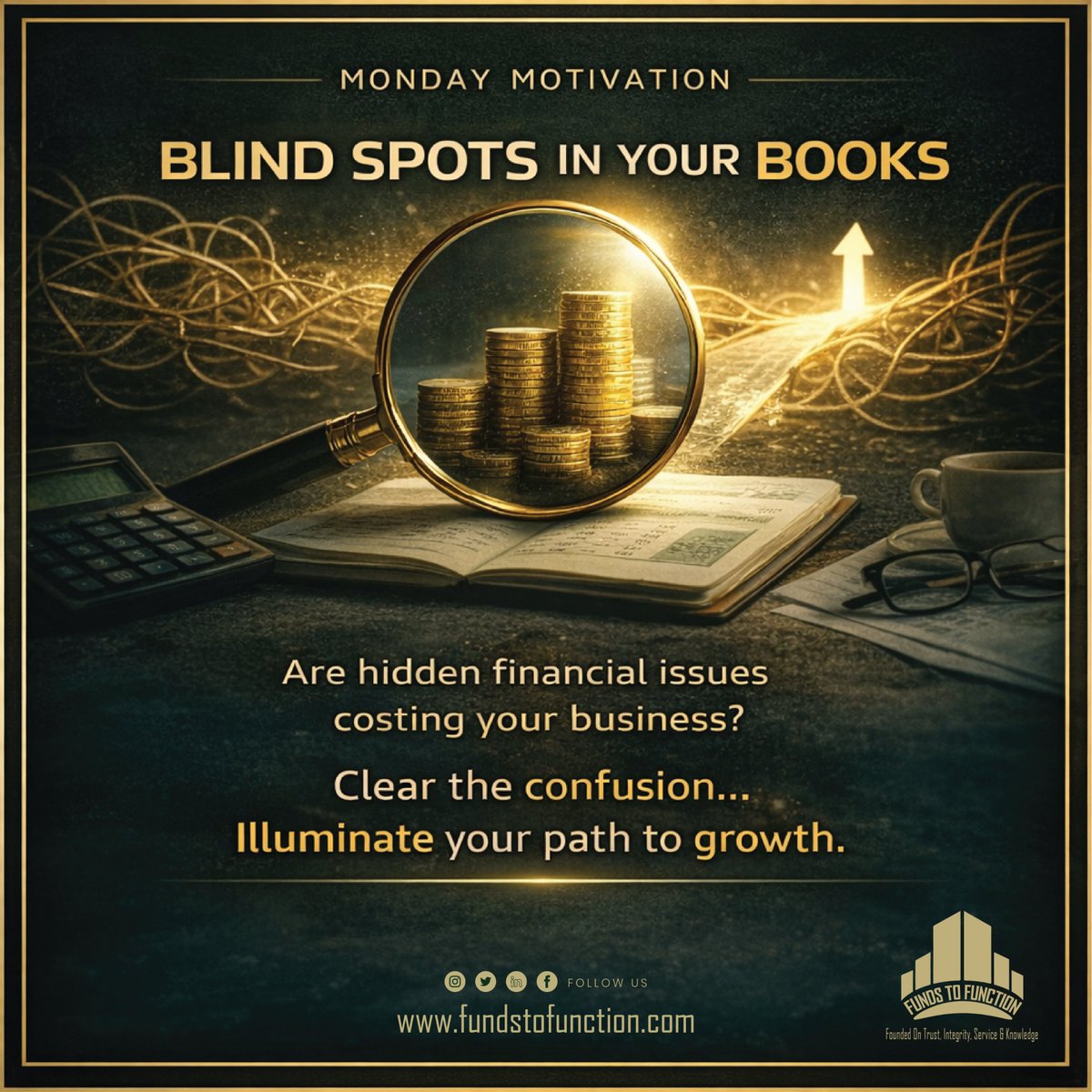 fundstofunction's tweet photo. Monday Motivation 💡

Your business isn’t losing money by chance…
it’s hiding in what you’re not seeing.

Unclear numbers = risky decision

Stop guessing. Start understanding.
📩 https://t.co/K5y7y6Ufby
🌐 https://t.co/1auOqmwXKh

#MondayMotivation #FundsToFunction https://t.co/uVU4VGmMWm