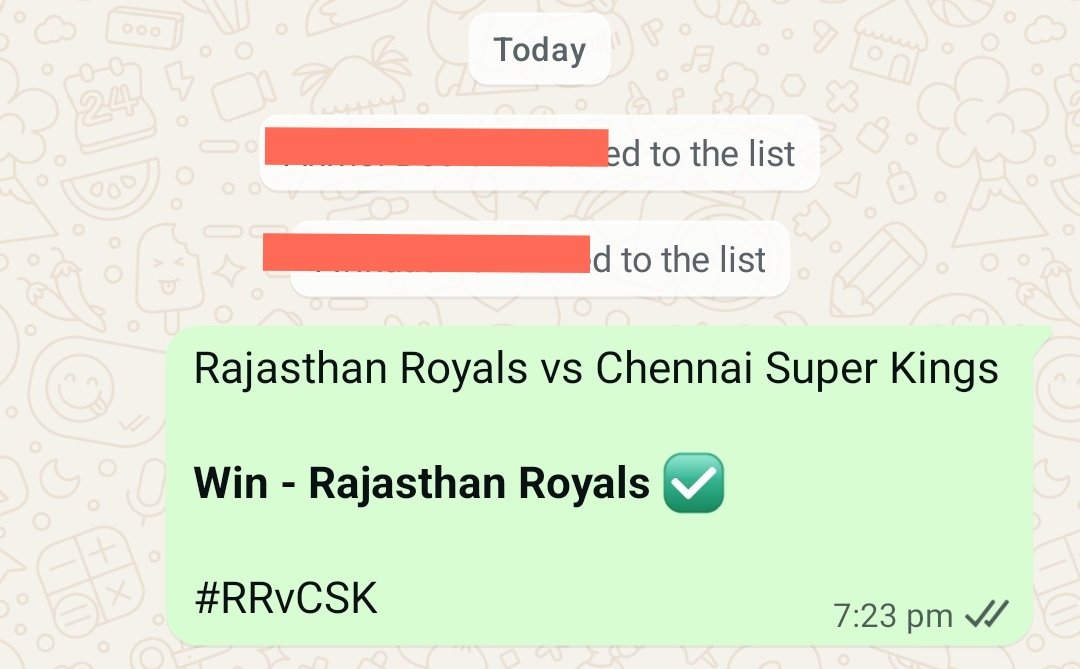HashtagCricket7's tweet photo. ✔️✔️✔️
One More Win ✅💯%

Rajasthan Royals ✅ Win Pass ✅
3/3 Wins ✔️ in IPL 2026 🥳

For IPL 💯% Match Reports ✔️
WhatsApp - https://t.co/k4IwrODwdl

#TATAIPL #IPL2026 #RRvCSK #RRvsCSK https://t.co/IXo9G3oxSK