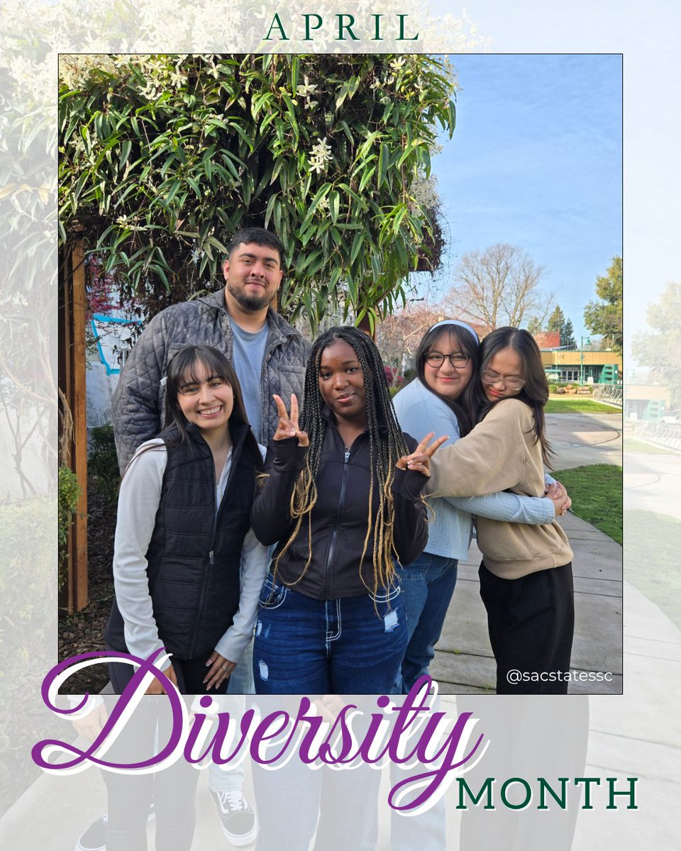 SacStateSSC's tweet image. It's DIVERSITY MONTH! Celebrating all cultures and walks of life on campus! We love our diverse student population! 🙌 #csus #sacstate