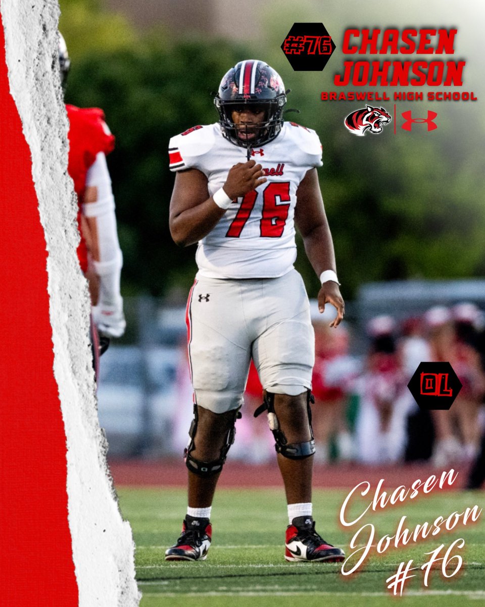 Coaches , Get To Know This OL 🔥 🚨
Chasen Johnson ( <a href="/ChasenJohn/">Chasen Johnson</a> )
6'2 260
OL
C/O 27'
Braswell HS (<a href="/BengalLifestyle/">Braswell Bengal Football</a>) 

PRZ Profile - prepredzone.com/player/chasen-…

HL - hudl.com/video/3/204517…