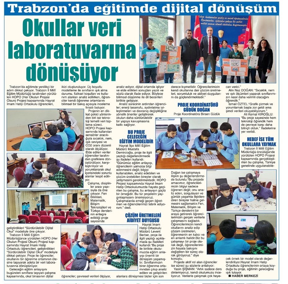 hayratiho's tweet photo. Trabzon Milli Eğitim Müdürlüğünce yürütülen HOPO Projesi kapsamında "Sürdürülebilir Dijital Okul " Projemiz basında. Öğrenci ve öğretmenlerimizi tebrik ediyoruz.👏
#HOPO #Yeşilvatan #Tasarruf
@tcmeb @Yusuf__Tekin @meb_dhgm @Trabzon_MEM @hasan_uygun91 @mdemircioglu01 @HayratMEM https://t.co/H9MGa0wJ2t