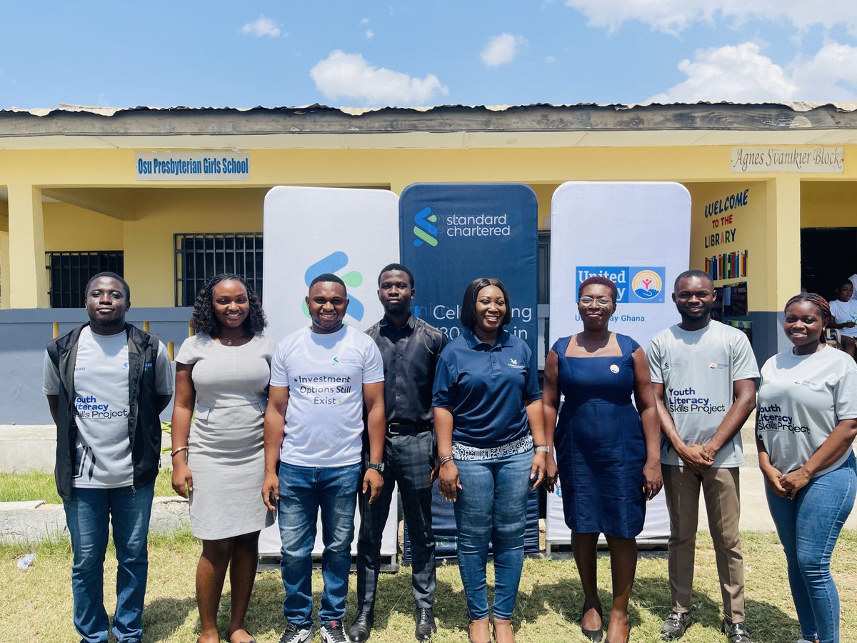 StanChartGH's tweet image. We just launched our Youth Literacy Project in Osu Presby Girls School by providing a refurbished reading space.  A major milestone on this journey as we continue to nurture a love for reading across our communities. #StandardChartered #Literacy #Ghana