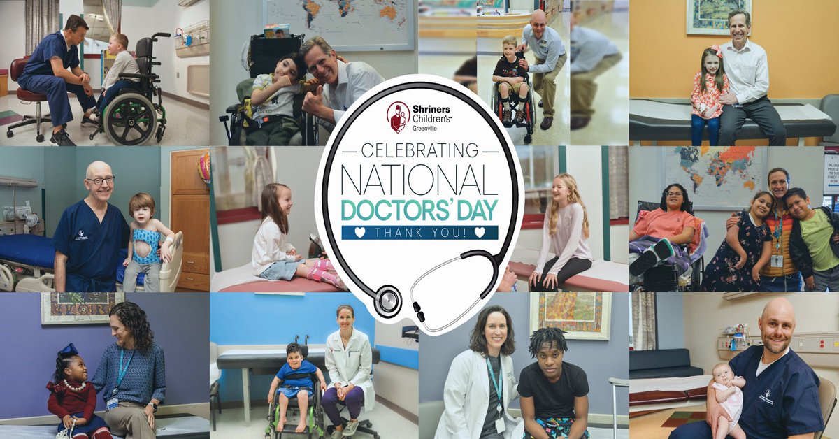 ShrinersGvl's tweet photo. Today, on National Doctors’ Day, we proudly celebrate our physicians and the difference they make in the lives of our patients and their families.

Thank you for your dedication, expertise and kindness, that make an extraordinary impact every day. https://t.co/z2JYZ6hU4D