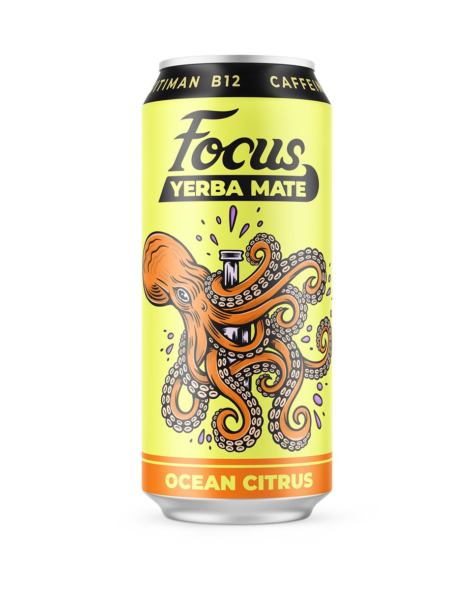 nicksatori_'s tweet photo. I created this fake Yerba Mate brand called Focus. The “Focus” is all custom lettering. I created an illustration for reach can to match its flavor profile. 

#graphicdesign #Illustration #CustomType https://t.co/Xyqy8Wrpwh