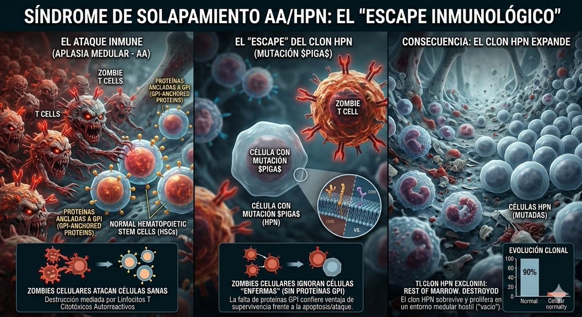 JonathanPMD's tweet photo. Fisiopatología de la aplasia medular en Hemoglobinuria paroxistica nocturna. El escape inmunologico. https://t.co/z3DcSGELds