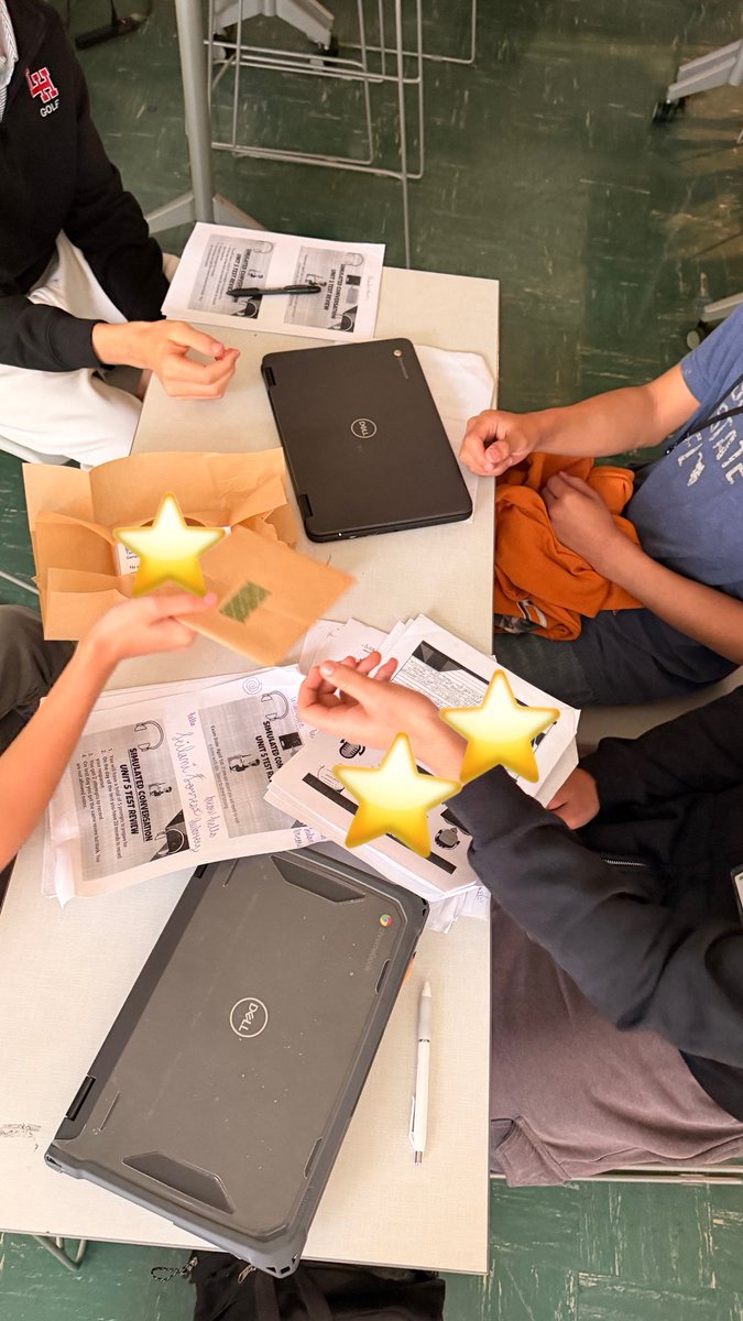 mayasnz's tweet photo. So proud of my Spanish 3 students! 
We used “Pass the Parcel” 📦 💬 to review for their Simulated Conversation Test —and they absolutely crushed it ✔️
#risd #risdtla #risddreambig @BallastShawna @kerrijones03 https://t.co/GsEZqvaQ5s