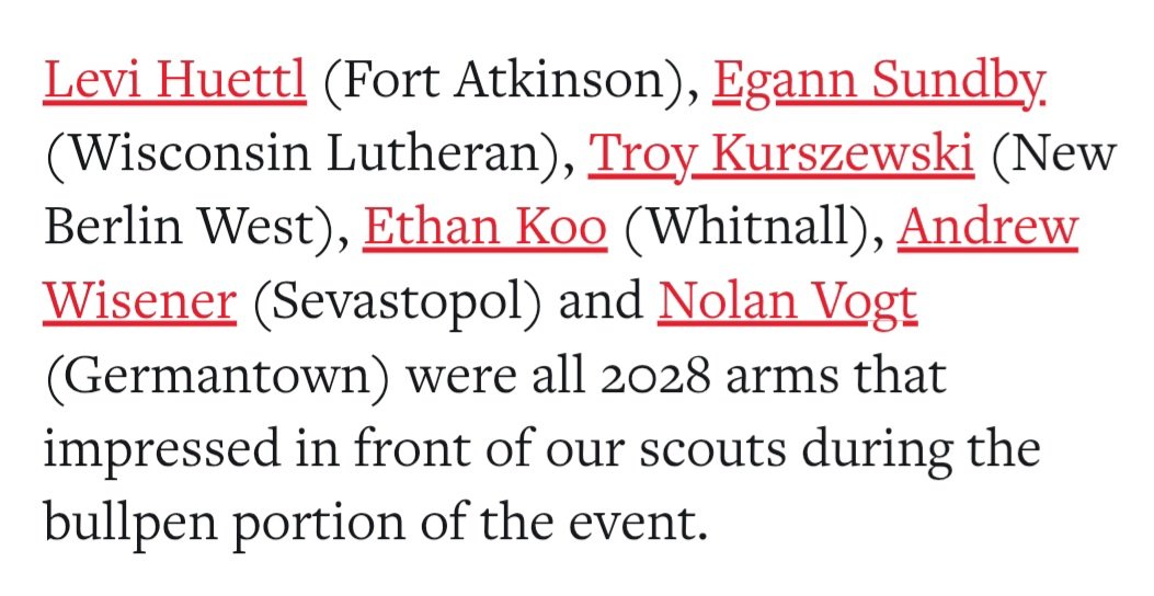 Troyski2818's tweet photo. Thank you @PrepBaseballWI for writing me up as a standout
@Typeccioli @MidwestHalos @baseball_NBW https://t.co/0zmHHN5v55