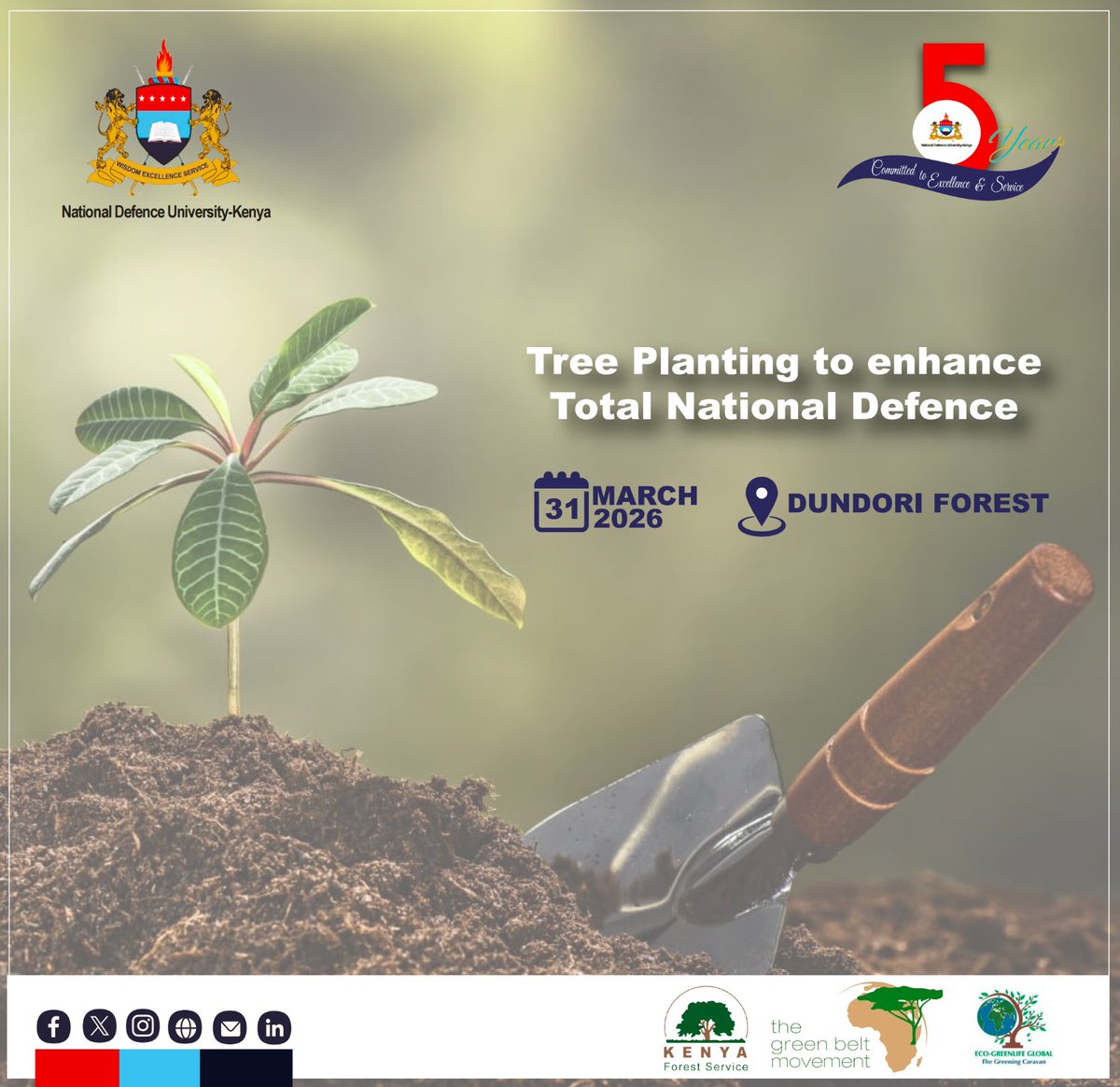 NDUKenya's tweet image. Planting Roots for the Future: NDU-K @ 5.

#Eco Greenlife Global 
#NDU-K@5 
#PlantForTheFuture
