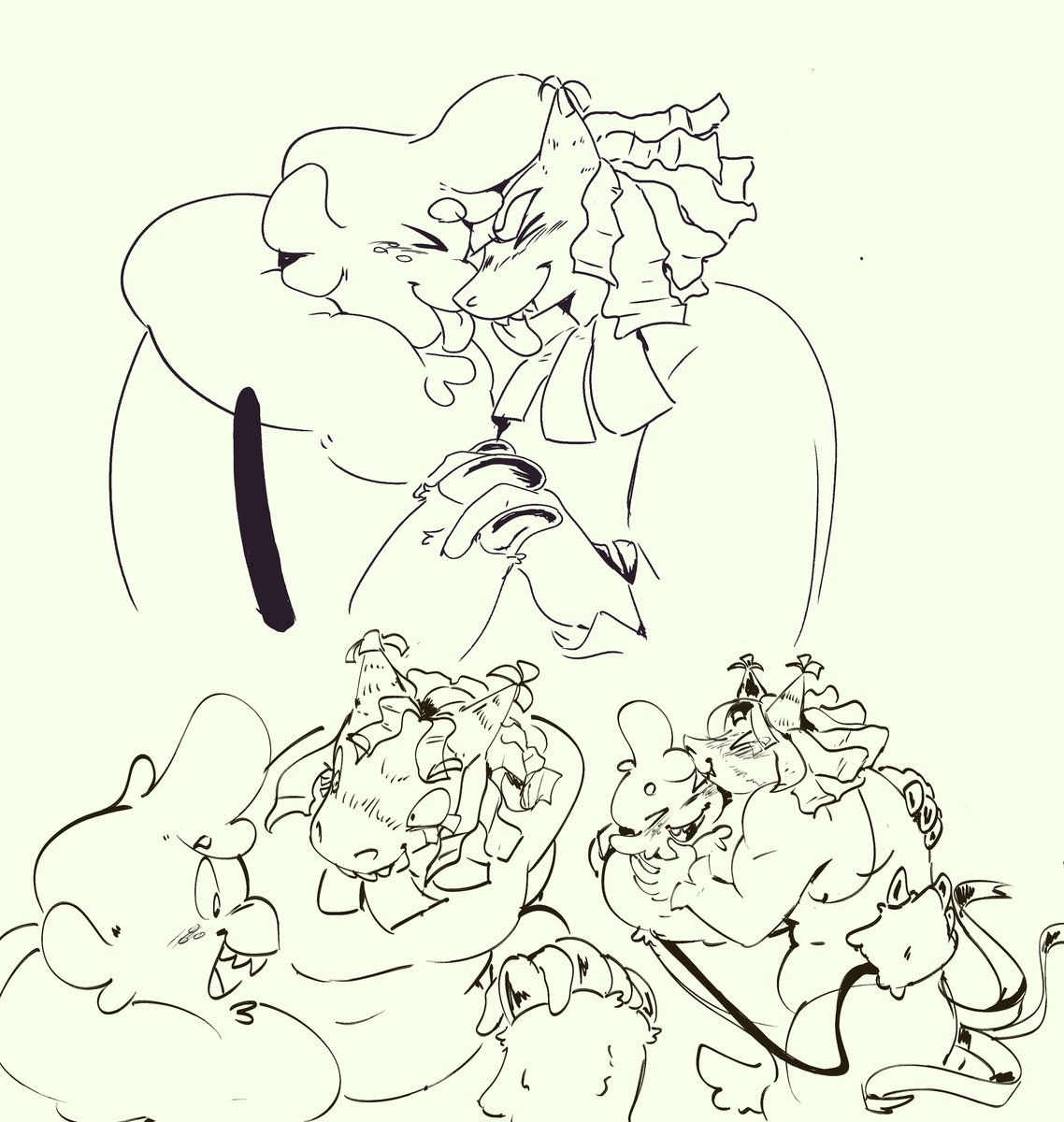 PuffPuffs_3's tweet photo. Some partyhugs doodles I made awhile back! 
They would attack each other with kisses and hugs, trust! https://t.co/faIhlfxrS7