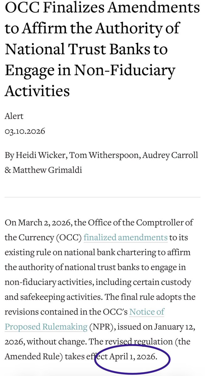 Adam_Xrp_'s tweet photo. RIPPLE NATIONAL TRUST BANK COMING SOON, COULD ARRIVE AS EARLY AS APRIL 1ST ๐
#XRP #RIPPLE #RIPPLEBANK https://t.co/E2CQZwlIvK