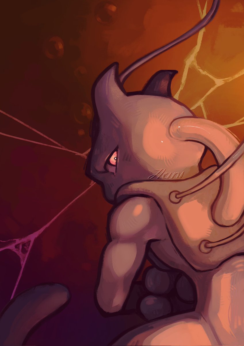 artbyheini's tweet image. mewtwo aurafarming 

#pokémon #mewtwo #digitalart
