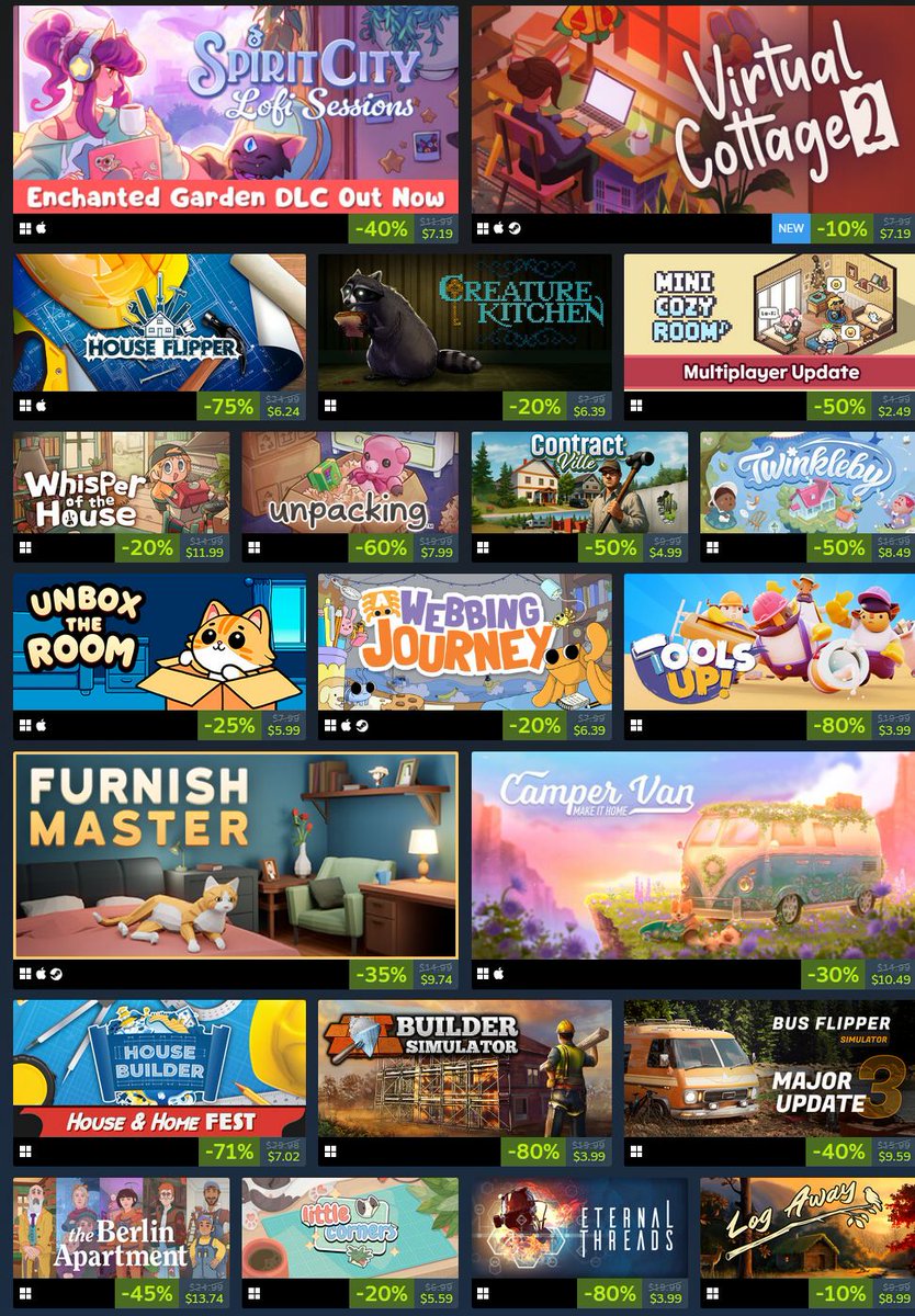videogamedeals's tweet photo. (PCDD) House &amp; Home Fest Sale via Steam. #ad https://t.co/XQZ42mTvpZ https://t.co/f4YQASzoKk