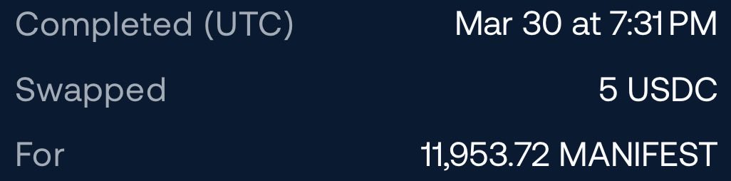 Day 2.

$5 more into <a href="/manifestsui/">MANIFEST</a> 

No master plan.
No secret alpha.
No overthinking.

Just daily buys, public receipts, and a meme-powered experiment to see how much attention and <a href="/SuiCommunity/">Sui Community Official</a> energy we can push back toward <a href="/SuiNetwork/">Sui</a>.

Let’s manifest it.