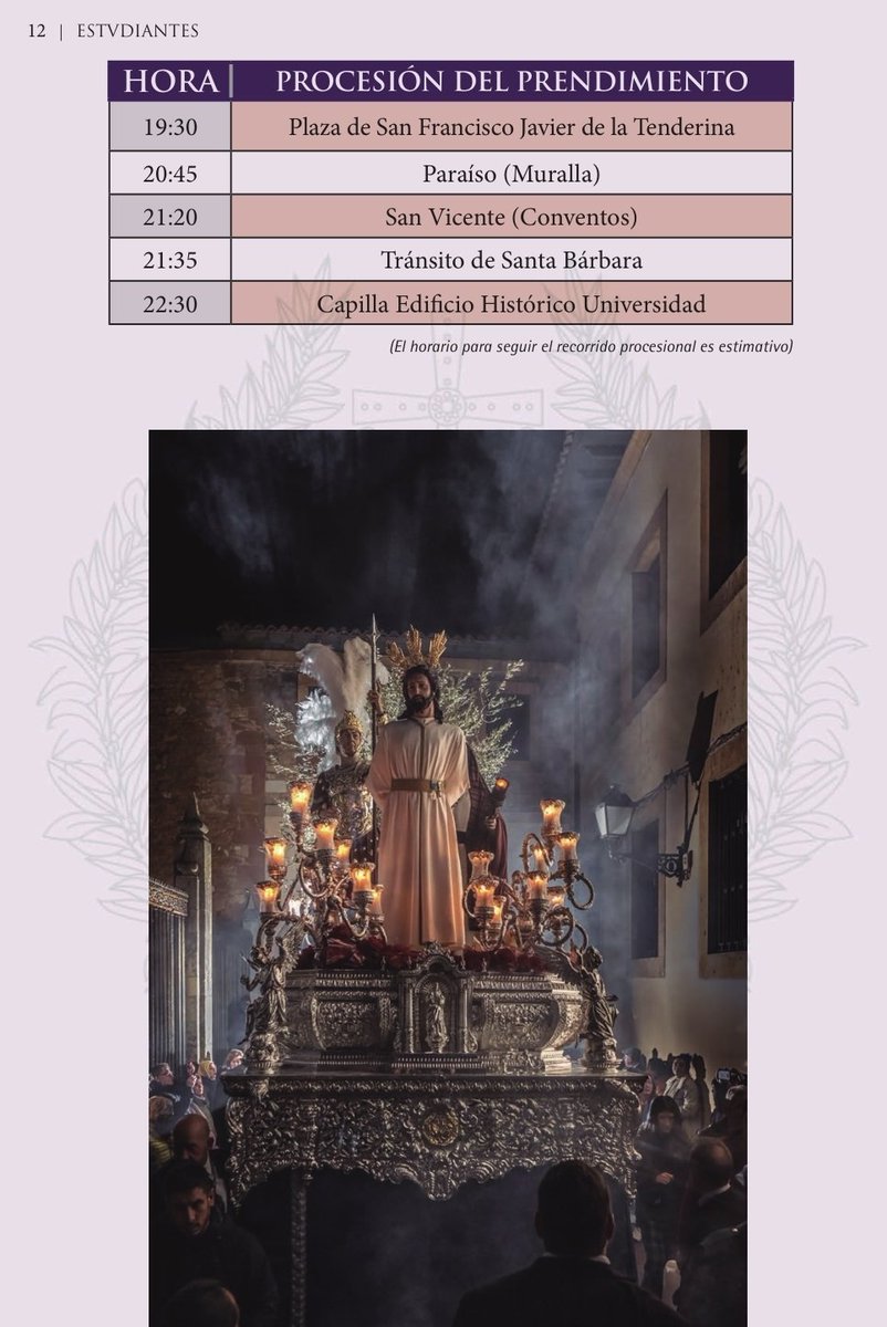 EstudiantesOVD's tweet photo. LUNES DE PRENDIMIENTO
📌 HOY, LUNES SANTO
⛪SALIDA Parroquia de San Javier de la Tenderina 
🕖 19:30 H.
⛪ENTRADA Capilla Tuna Universitaria de Oviedo 
🕖 22:30 H.

"Bajo la protección de María, porque ¡DIOS LO QUIERE!" https://t.co/x5nuOCOSEf
