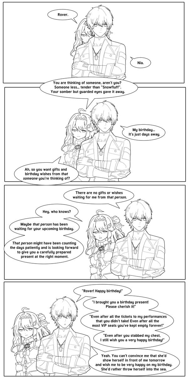 7N39AP's tweet photo. Rover's upcoming birthday.

Rover x Denia 2

#WutheringWaves #Wuwa #Rover #Denia #Ronia #WutheringFanArt https://t.co/5fu7xnLWyi
