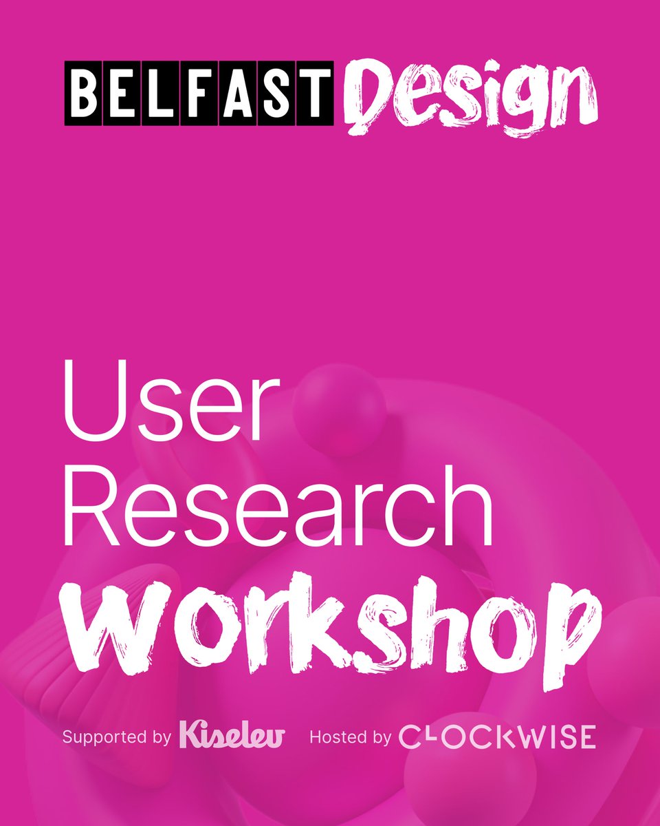 BelfastDesign's tweet photo. BELFAST DESIGN WORKSHOP is a different kind of event, where we take a deep dive into one topic at a time. The very first one is User Research in Practice.

Register for free: https://t.co/KEmiSLqXED

#belfastdesign #belfastdesignworkshop #research #userresearch https://t.co/pJksfifFq4