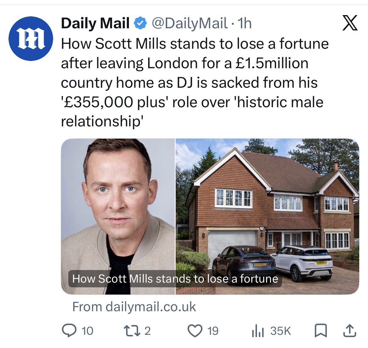 londonette's tweet image. Only a British newspaper would mention high up in their Scott Mills story that his home has a “double garage”. #DOUBLE #GARAGE