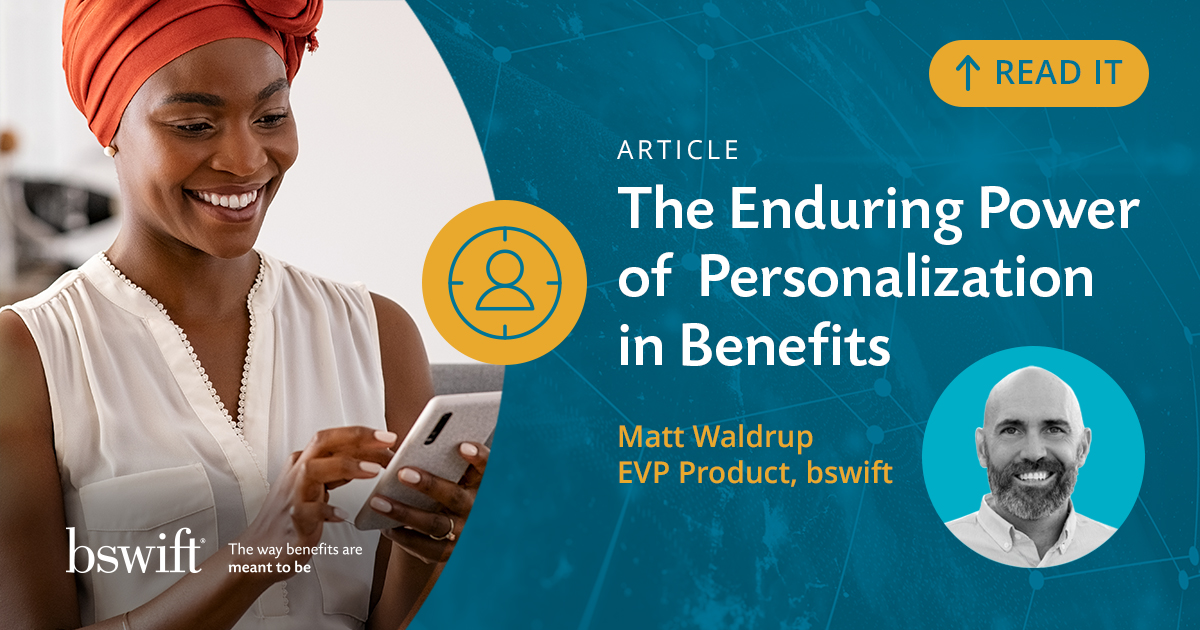 bswiftbenefits's tweet image. “Personalization has the power to change people’s lives,” writes Matt Waldrup, “and significantly improve the economics of workplace benefits.” Learn why it matters more than ever. okt.to/RPTu5Y
#BenefitsPersonalization #EmployeeExperience #HRTech