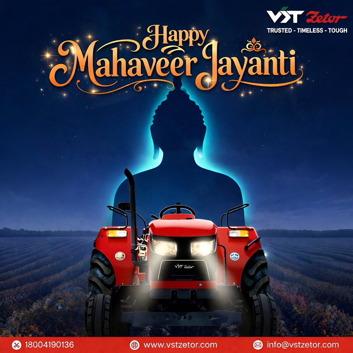 VstZetor's tweet photo. On this blessed day of Mahaveer Jayanti, we celebrate the journey of enlightenment and progress. Like the path we carve, may we all move towards truth, compassion, and sustainable growth. 🌟🙏

#MahaveerJayanti  #Progress #Enlightenment #Compassion #VSTZETOR https://t.co/JvG4ln6S4K