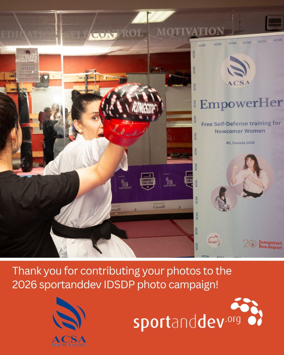 sportanddev's tweet photo. ASCA is a Canadian nonprofit organization that empowers women and refugees through sport, art, and entrepreneurship. 

Thank you for contributing your photos to the 2026 sportanddev IDSDP photo campaign! @ACSA83081981 

#idsdp #idsdp2026 #idsdp26 #sportanddev #canada #whitecard https://t.co/YSGnlNyekE