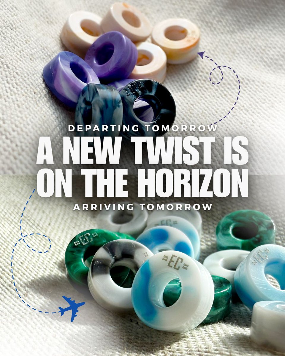 👀 It's your friendly reminder that our Violet, Peach and Denim Blue ♻️ Recycled Plastic Spacers are departing from the 🌎 El Camino collection tomorrow, to make way for our brand new planet-friendly shades. 💙  elcaminobracelets.com/collections/sp…