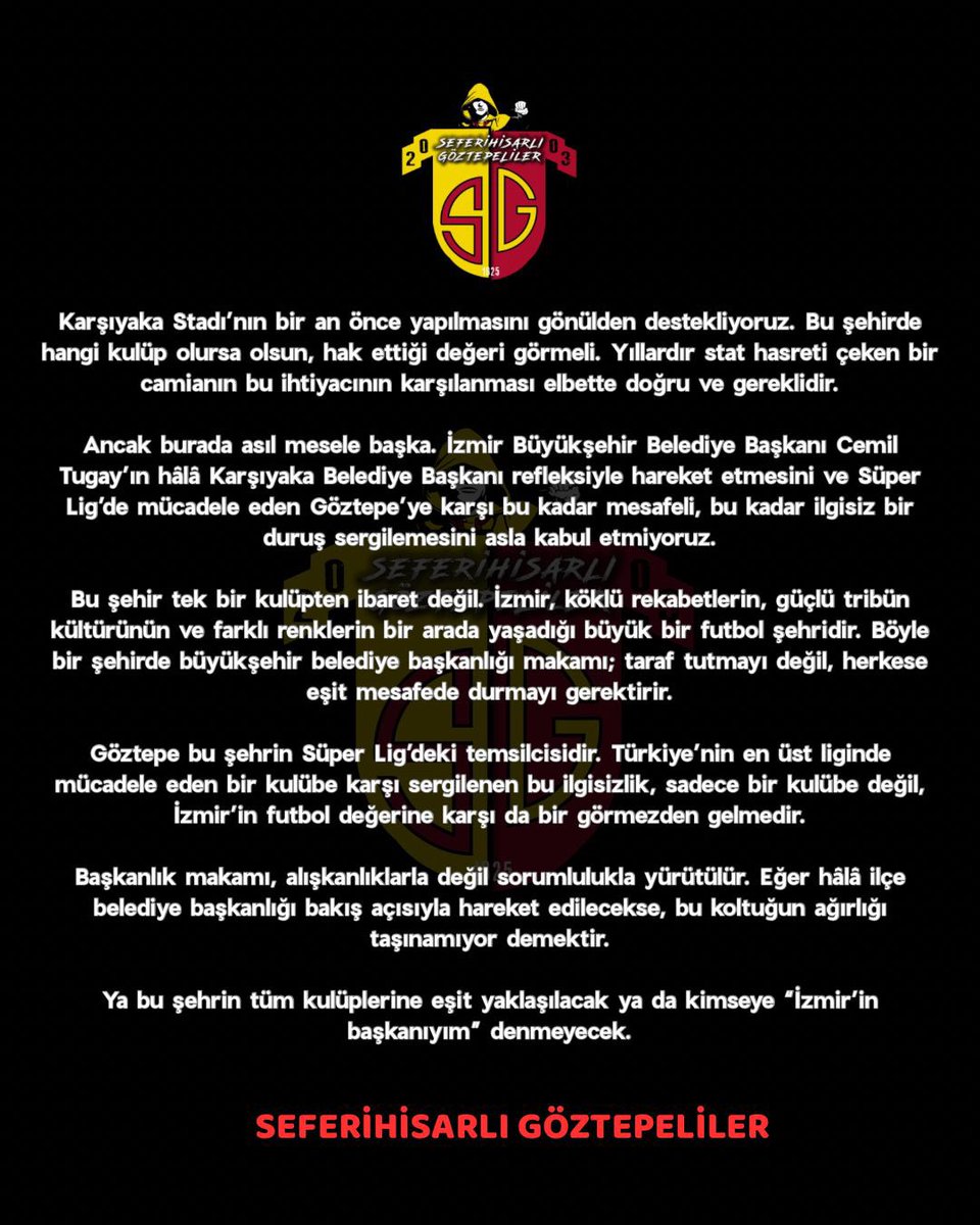 Seferihisarlı Göztepeliler tweet media