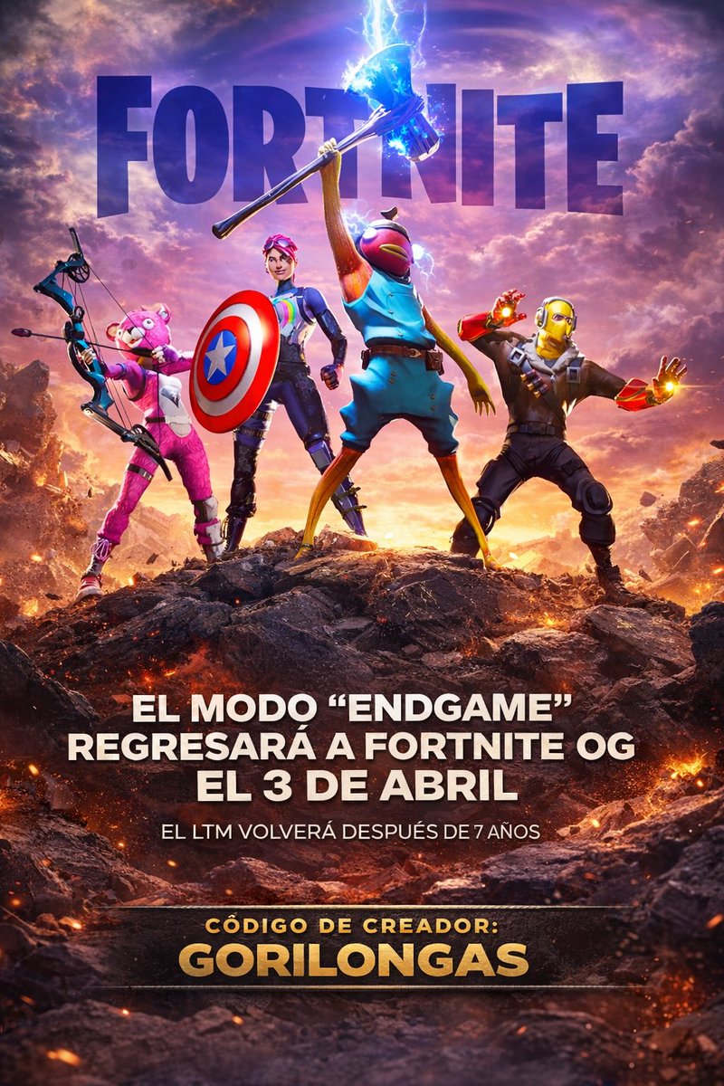 gorilongas's tweet photo. 👉 ¡REGRESA ENDGAME a Fortnite OG! 😱 Después de 7 años…
#fortnitenew https://t.co/lzJ52lRNV7